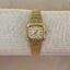 Vintage Bulova Gold-Tone Quartz Watch – Square Case with Textured Expansion Band – Classic 1980s Women’s Wristwatch – Swiss Movement