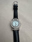 Genuine Leather, Black and Crystal Pearlized Park Lane Watch