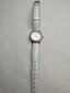 Vintage White Leather and Rose Gold Timex