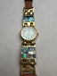Abalone Modern Arenix Brown Leather and Gold Watch