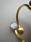 Art Deco Pearlized White, Vintage McCuff Gold Cuff Bracelet