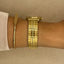 Vintage Pulsar Gold-Tone Watch – Classic Analog Quartz with Date – Stretch Expansion Band – Elegant Everyday Style