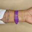 Aremix Women’s Floral Enamel Watch – Purple Leather Strap & Gold-Tone Case