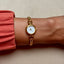Regal Jupiter Pink Gem Vintage Gold Floral Watch