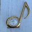 Vintage Musical Note Quartz Desk Clock – Gold Tone “Do Re Mi” Solfège Music Symbol Timepiece