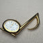 Vintage Musical Note Quartz Desk Clock – Gold Tone “Do Re Mi” Solfège Music Symbol Timepiece
