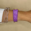 Aremix Women’s Floral Enamel Watch – Purple Leather Strap & Gold-Tone Case