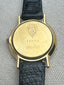 Designer Gucci Black Leather and Gold Roman Numeral