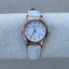 Vintage White Leather and Rose Gold Timex