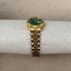 Emerald Elegance | Vintage Women’s Gold Watch with Green Dial & Day-Date Display
