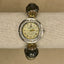 Adrienne Vittadini Beaded Stretch Watch – Crystal Accent Face – Statement Bracelet Watch – Bold Black & Gold Chunky Jewelry – Quartz