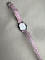 1990's Preppy Vintage Pearlized Opaque Pink & Silver Leather Timex