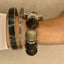 Adrienne Vittadini Beaded Stretch Watch – Crystal Accent Face – Statement Bracelet Watch – Bold Black & Gold Chunky Jewelry – Quartz