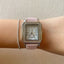 Y2K Pink Leather Mother of Pearl Crystal Wristwatch