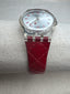 2003 Swatch Strawberry Jam Red Leather Watch