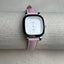 1990's Preppy Vintage Pearlized Opaque Pink & Silver Leather Timex