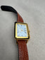 Simple Alligator Brown and Gold Roman Numeral Watch