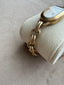 Modern Industrial Gold Tone Chain Link Watch