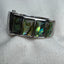 Stone Abalone Cuff Pearlized Silver Bangle