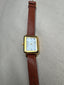 Simple Alligator Brown and Gold Roman Numeral Watch