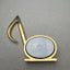 Unique Desk Clock, Brass Music Note with Pearlized Face