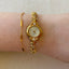 Dainty Vintage Crystal Gold Tone Feminine Watch