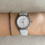 Stunning Skagen Diamonds Round, White Genuine Leather Wrist Watch