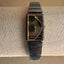 Vintage Black & Gold Asymmetrical Quartz Watch – Retro Art Deco Style Unisex Watch – Geometric Mid-Century Modern Design