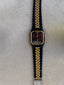 Vintage Benrus Quartz Watch | Black & Gold Rectangular Dial | Retro 80s Style | Two-Tone Metal Band | Men’s or Unisex Watch