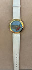 Rare Novelty Travel Watch | White Croc Band | Hong Kong Movement