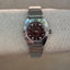 Vintage Geneva Antimagnetic Watch – Burgundy Dial & Matte Gold Stretch Band – 7" Retro Timepiece
