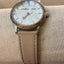Original Grain Women’s Minimalist Watch – Rose Gold Markers – Wood Inlay Bezel – Beige Leather Band – New with Tag