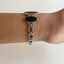 Retro 1990's Terner Black and Silver Oval-Link Women's Bracelet Watch