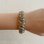 Peek-A-Boo Vintage Gold Pearl Braided Hidden Manual Watch Bracelet