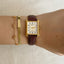 Vintage Unisex Gruen Brown Leather Minimalist Wrist Watch