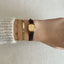 Seiko Gold Tone Vintage Rectangle Snake Scale Leather Wrist Watch