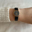 Y2K Vintage Sleek Black and Gold Crystal Wrist Watch