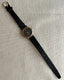 Y2K Vintage Sleek Black and Gold Crystal Wrist Watch