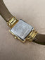 Embassy by Gruen Vintage Gold Watch | Square Mother of Pearl Dial | Olive Green Textured Band | Grace Dreams Vintage