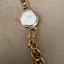 Liz Claiborne Gold Chain Link Watch | Black Mother-of-Pearl Dial | Vintage-Inspired Bracelet Watch | Grace Dreams Vintage