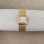 Caitlyn Minimalist Gold Rhinestone Watch | Square Crystal Face | Mesh Bracelet Women’s Watch