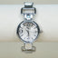 Via Nova Silver Tone Cutout Link Bangle Watch