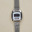 Silver-Tone Digital Mesh Watch