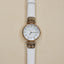 Anne Klein Gold Tone White Genuine Leather Watch