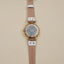 Anne Klein Gold Tone White Genuine Leather Watch
