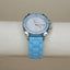Geneva Sky Blue Silicone Rhinestone Watch