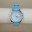 Geneva Sky Blue Silicone Rhinestone Watch
