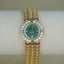 Caitlyn Minimalist Gold & Green Gemstone Accent Watch