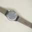 1990s Vintage-Classic Midnight Black Leather & Silver-Tone Watch