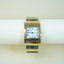 1990s Vintage Gold-Tone Green & Blue Accent Bracelet Cuff Watch